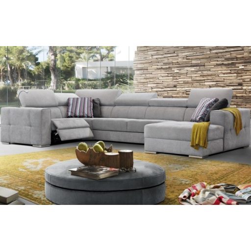 Quartz U-form elektromos relax sarokkanapé - 216 cm X 371 cm X 170 cm - jobbos