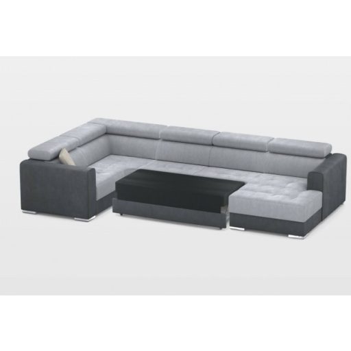 Quartz U-form ágyazható, ágyneműtartós elektromos relax sarokkanapé - 216 cm X 371 cm X 170 cm - jobbos