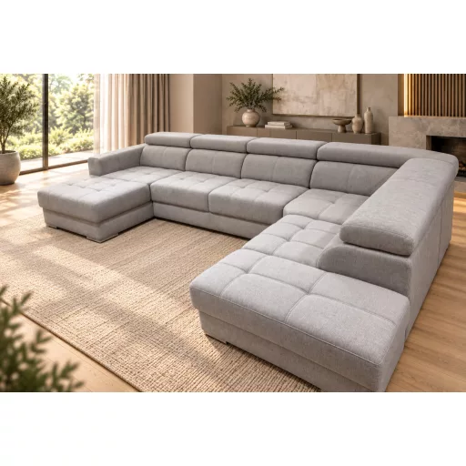 Quartz U-alakú ágyazható sarokkanapé - 171 cm X 375 cm X 236 cm - jobbos -AquaClean Titan250 - kiállítási
