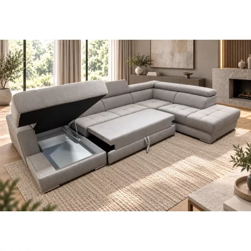 Quartz U-alakú ágyazható sarokkanapé - 171 cm X 375 cm X 236 cm - jobbos -AquaClean Titan250 - kiállítási