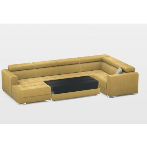 Quartz U-form ágyazható, ágyneműtartós elektromos relax sarokkanapé - 170 cm X 371 X 216 cm - balos