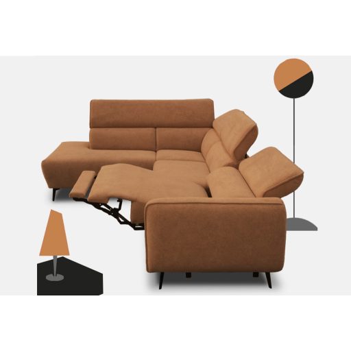 Rimo dupla relax sarokgarnitúra 222 cm X 286 cm - balos
