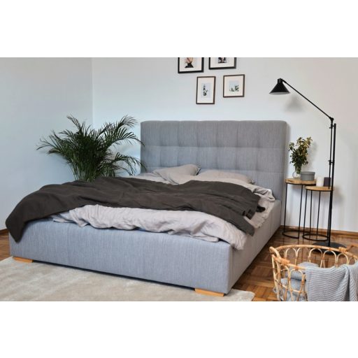 Sierra ágyneműtartós kárpitozott ágy előlről nyíló gázrugós ágyráccsal - 106 cm magas fejvéggel - 90 X 200 fekvőfelület