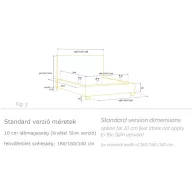   Sierra kárpitozott ágy - 106 cm magas fejvéggel - 160 X 200 fekvőfelület