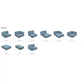 Sunn sarokgarnitúra 214 cm x 324 cm - balos
