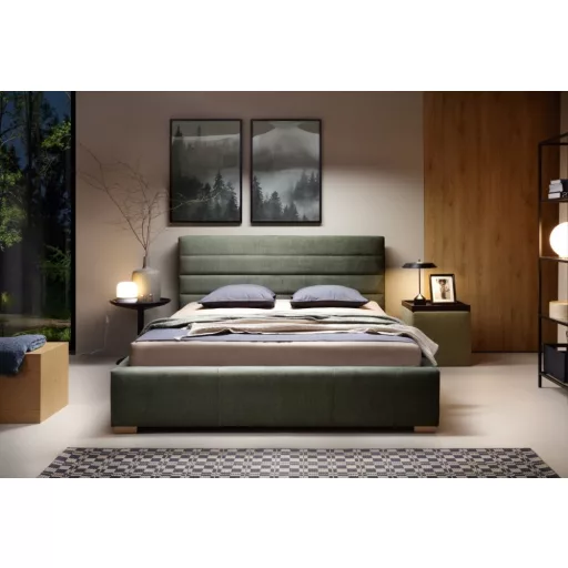 Sylvi kárpitozott ágy - 106 cm magas fejvéggel - 80 X 200 fekvőfelület