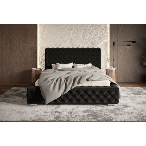 Szeged ágykeret 180 X 200 fekvőfelület, ágyráccsal és ágyneműtartóval, Amor22 fekete Expressz szállítással