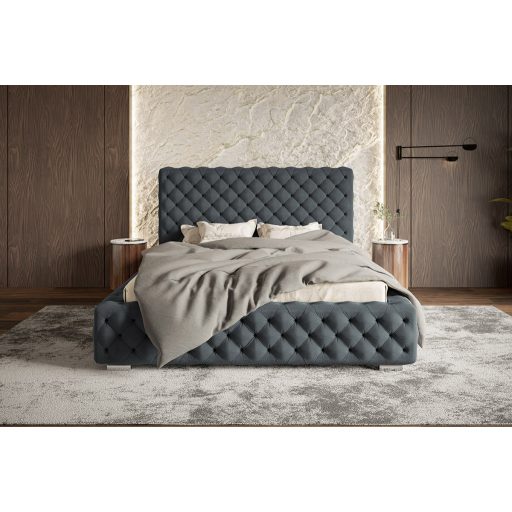 Szeged ágykeret 180 X 200 fekvőfelület, ágyráccsal és ágyneműtartóval, Jasmine96 sötétszürke Expressz szállítással