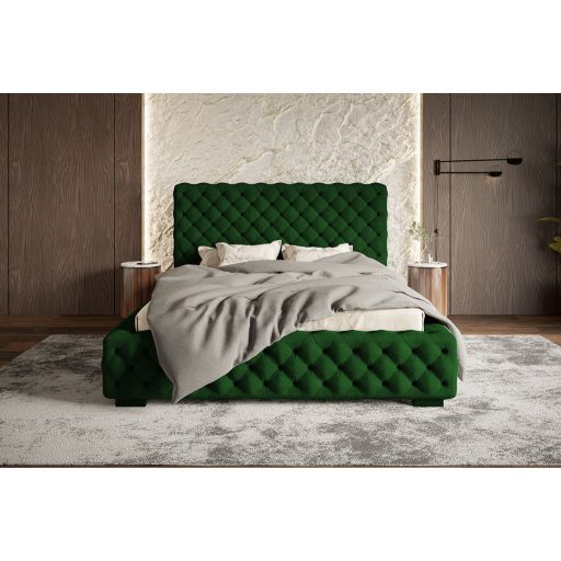 Szeged ágykeret 160 X 200 fekvőfelület, ágyráccsal és ágyneműtartóval, Kronos19 sötétzöld Expressz szállítással