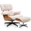 TOKYO fotel lábtartóval Beige Velvet / világos dió