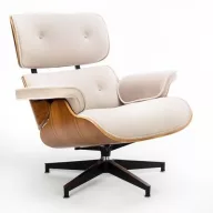 TOKYO fotel lábtartóval Beige Velvet / világos dió
