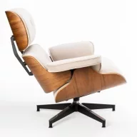 TOKYO fotel lábtartóval Beige Velvet / világos dió
