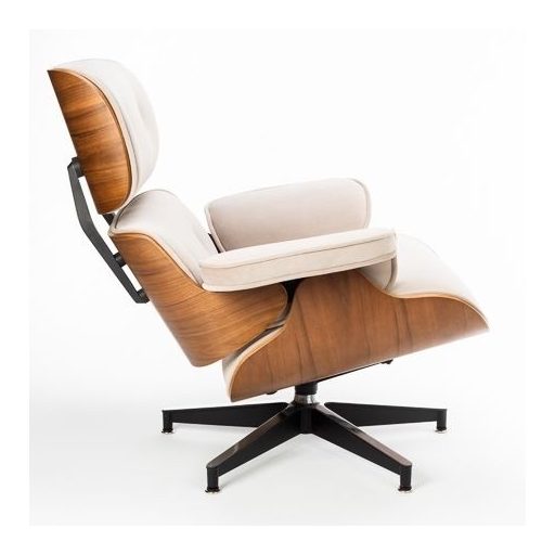 Tokyo fotel velvet beige világos dió szemből