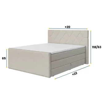 Tomi boxspring ágy ágyneműtartóval 200 X 200