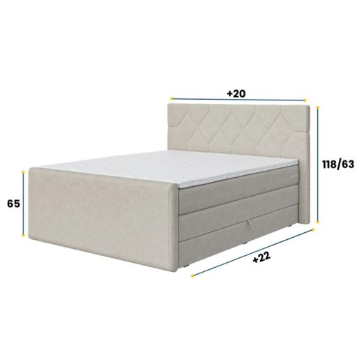Tomi boxspring ágy ágyneműtartóval 120 X 200