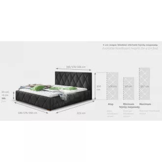   Trivio kárpitozott ágy - 106 cm magas fejvéggel - 80 X 200 fekvőfelület