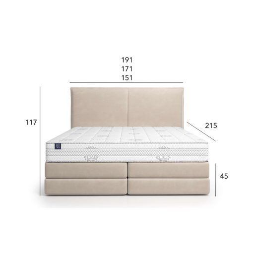 Turi boxspring ágyalap oldalról nyíló ágyneműtartóval140 X 200