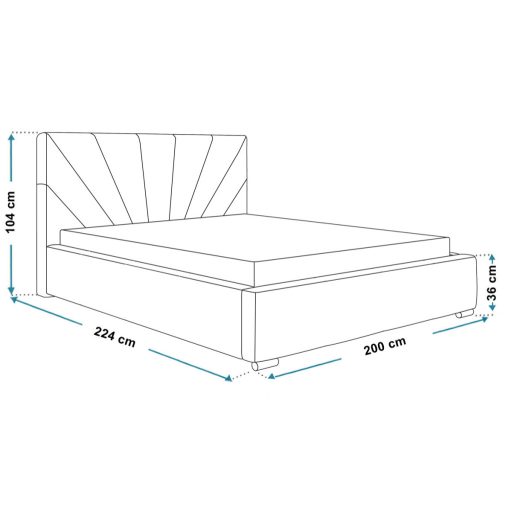 Veszprém ágykeret 200 X 200 fekvőfelület, ágyráccsal és ágyneműtartóval