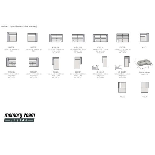 Yoko 3 személyes kanapé elektromosan mélyíthető ülőfelülettel
