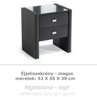 Kárpitozott éjjeliszekrény - magas