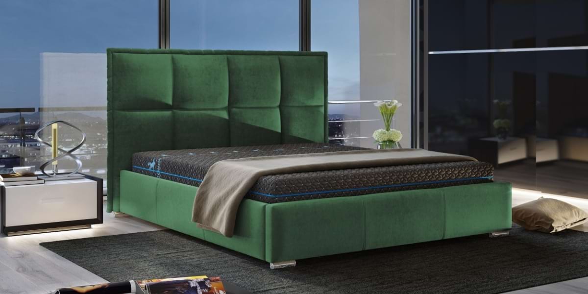 Celesta kárpitozott ágy zöld színben