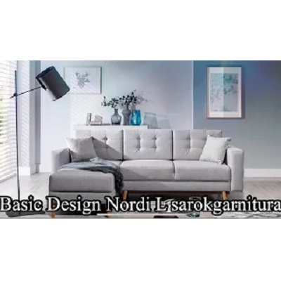 Kis méretű ágyazható Basic Design Nordi L-alakú sarokgarnitúra | Video