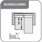 B150RL+CH00RC - sarokkanapé 248 cm X 160 cm - jobbos