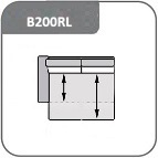 B200RL - 2 személyes kanapé 1 karral bal