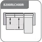B200RL+CH00R - sarokkanapé 270 cm X 160 cm - jobbos