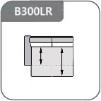 B300RL - 3 személyes kanapé motorosan mélyíthető ülőfelülettel 1 karral bal