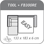 FB300RE + T00L / ágyazható sarok 290 x 253 bal