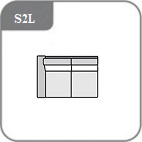 S2L - 2 személyes elem karfa bal