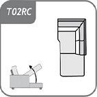 T02RC -2 személyes háttámlás nyitott sarokelem tárolóval (nyitott terminál) - jobb