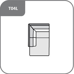 T04L - 2 személyes kis háttámlás sarokelem (terminál) - bal